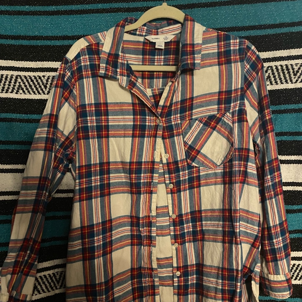 Red blue yellow and white flannel from old navy